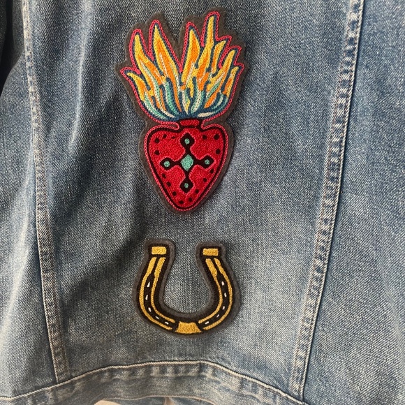 Custom Patch Western Denim Jean Jacket - Picture 10 of 12